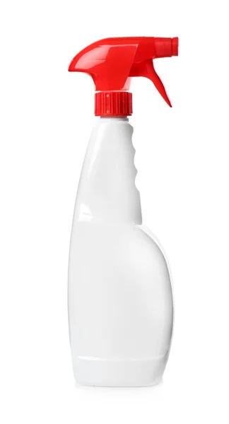 用白色隔热喷雾器密封清洁剂瓶 — 图库照片