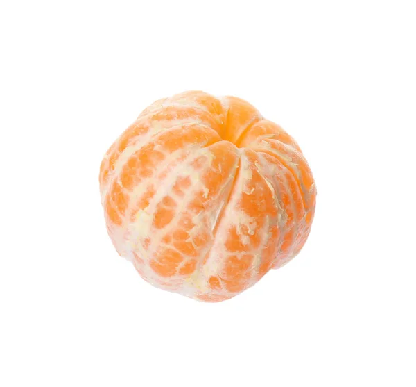 Geschilde Verse Mandarijn Geïsoleerd Wit Citrusvruchten — Stockfoto