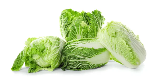 Fresh Ripe Chinese Cabbages White Background — Stock Photo, Image