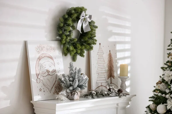 Mooie Kerstfoto Feestelijke Ruimte Interieur — Stockfoto