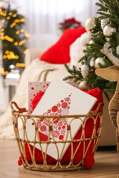 Krásný Vánoční Obrázek Zdobeném Pokoji Návrh Interiéru — Stock fotografie