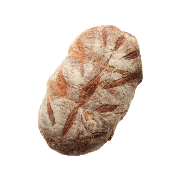 Laib Leckeres Frisches Brot Isoliert Auf Weiß — Stockfoto