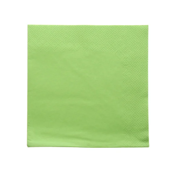 Grünes Sauberes Papiertaschentuch Isoliert Auf Weißem Papier Ansicht Von Oben — Stockfoto
