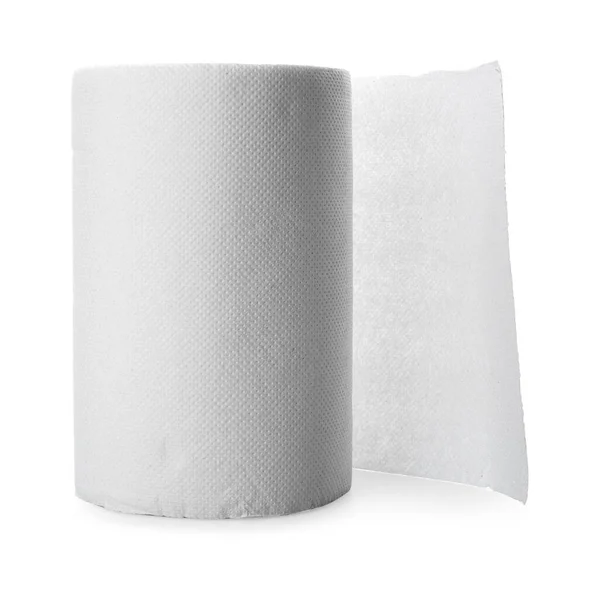 Rolo Tecidos Papel Isolado Branco — Fotografia de Stock