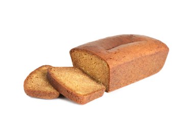 Beyaz arka planda lezzetli taze zencefilli kek.