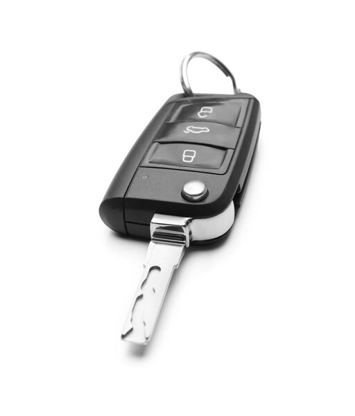 Modern car flip key isolated on white