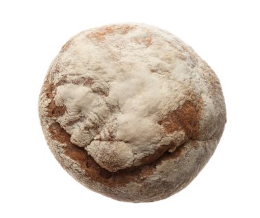 Beyazlar üzerinde izole edilmiş bir somun taze ekmek.