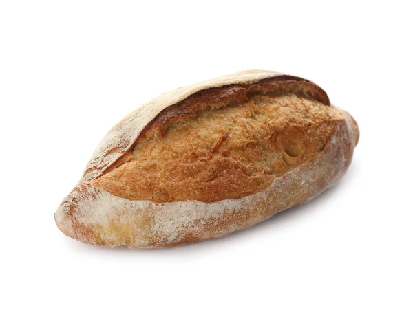 Loaf Νόστιμο Φρέσκο Ψωμί Που Απομονώνονται Λευκό — Φωτογραφία Αρχείου