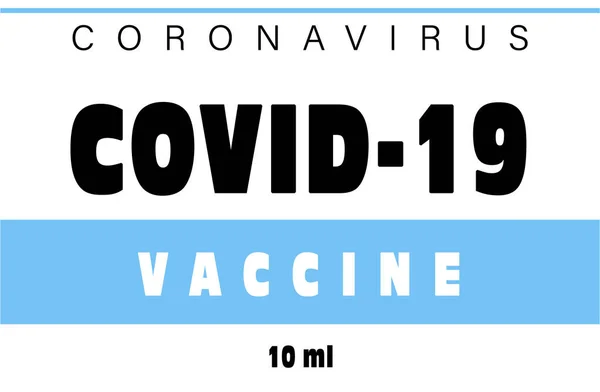 Coronavirus Vakcina Címkéje Fehér Alapon Illusztráció — Stock Fotó
