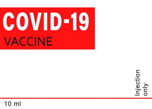 Conception Étiquette Vaccin Contre Coronavirus Sur Fond Blanc Illustration — Photo