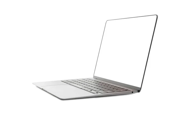 Laptop Prázdnou Obrazovkou Izolovanou Bílé Mockup Pro Design — Stock fotografie