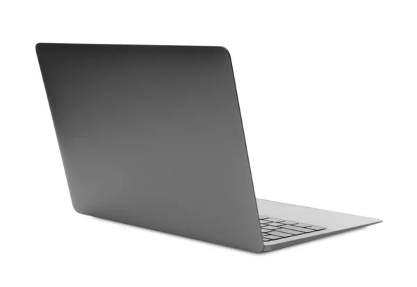 Otwarty Laptop Białym Nowoczesna Technologia — Zdjęcie stockowe