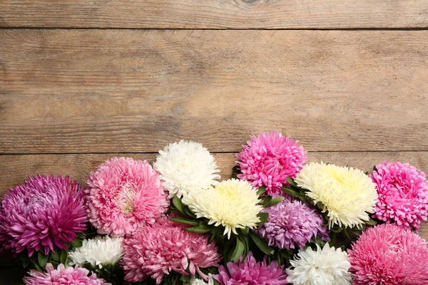 Gyönyörű Mesterek Hely Szöveg Háttér Lapos Laikus Őszi Virágok — Stock Fotó