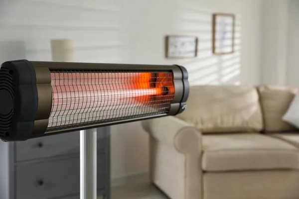 Modern Electric Infrared Heater Living Room Closeup — Stock Photo, Image