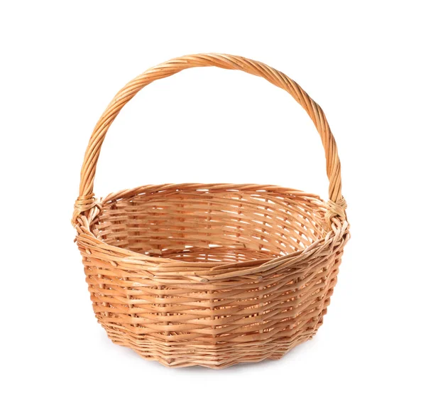 Wicker Basket Handle Isolated White — Stock Photo, Image