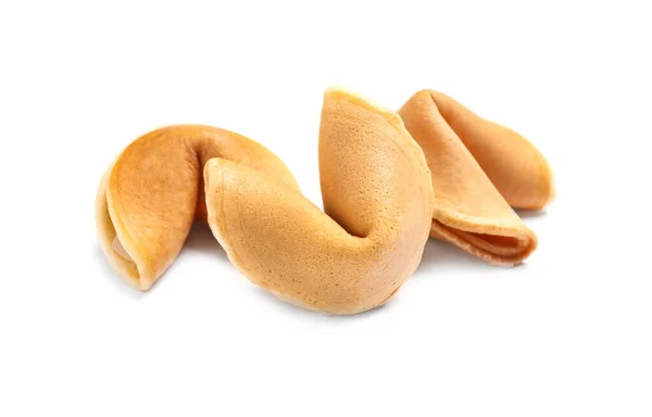 Traditional Homemade Fortune Cookies White Background — Stock Photo, Image