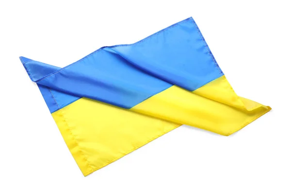 Nationalflagge Der Ukraine Isoliert Auf Weißem Grund Ansicht Von Oben — Stockfoto