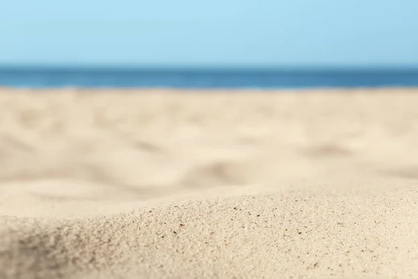 Hermosa Playa Arena Mar Día Soleado Primer Plano Vacaciones Verano — Foto de Stock