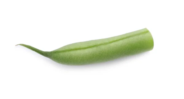 Шматок Смачної Свіжої Зеленої Квасолі Ізольовані Білому — стокове фото