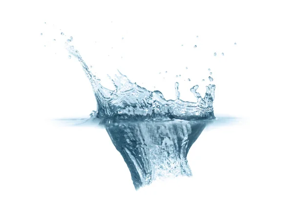 Всплеск Чистой Воды Белом Фоне Крупный План — стоковое фото