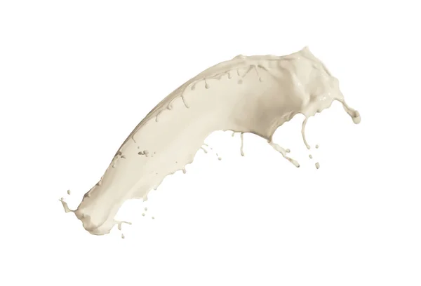 Salpicadura Deliciosa Leche Sobre Fondo Blanco — Foto de Stock