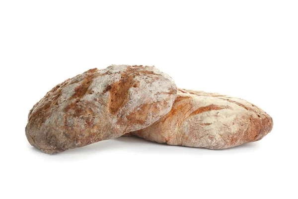 Laibe Leckeres Frisches Brot Auf Weißem Hintergrund — Stockfoto