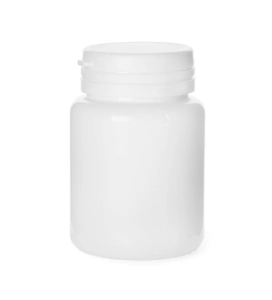 Пластикова Пляшка Таблеток Ізольована Білому — стокове фото