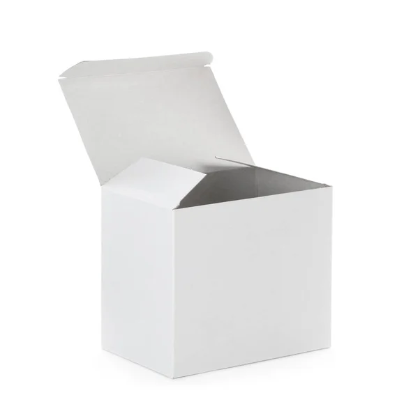 Beyaz Üzerine Izole Edilmiş Boş Karton Kutuyu — Stok fotoğraf