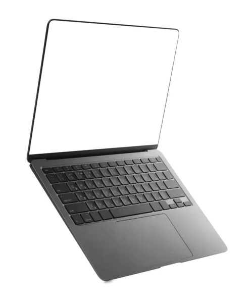 Laptop Üres Képernyővel Elszigetelt Fehér Mockup Tervezéshez — Stock Fotó