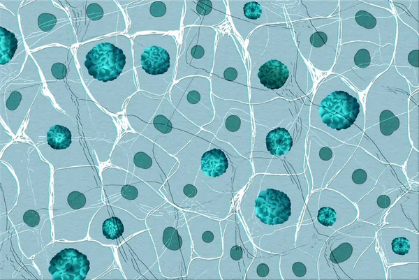 Mikroskop altında bakterilerin yakın görüntüsü. Görüntü