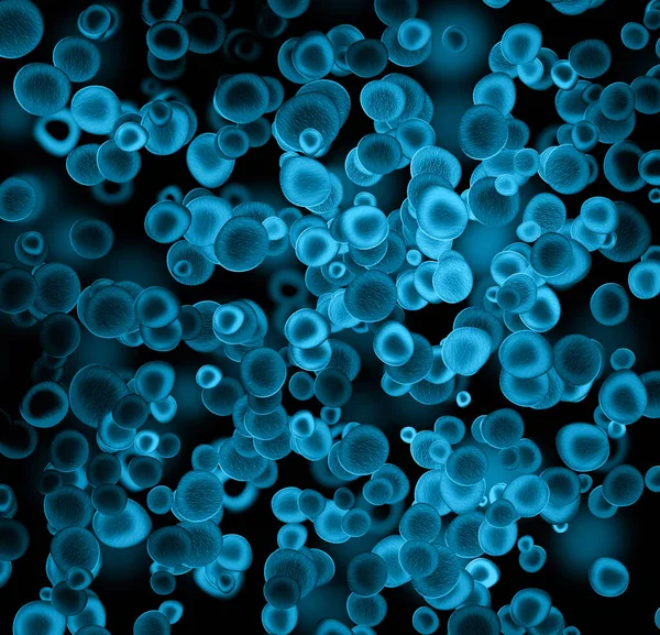 Vista Perto Bactérias Microscópio Ilustração — Fotografia de Stock
