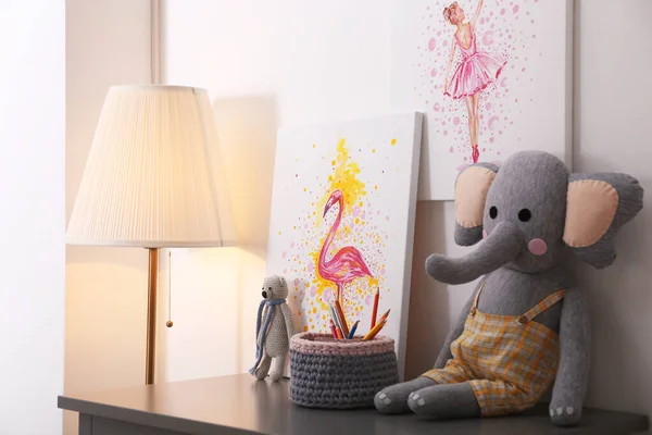 Pictures Toys Table Children Room Interior Design Royalty Free Stock Images