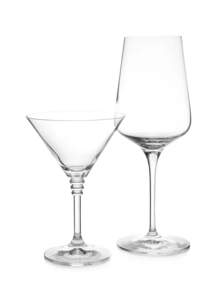 New Clean Empty Glasses Isolated White — Stock Photo, Image