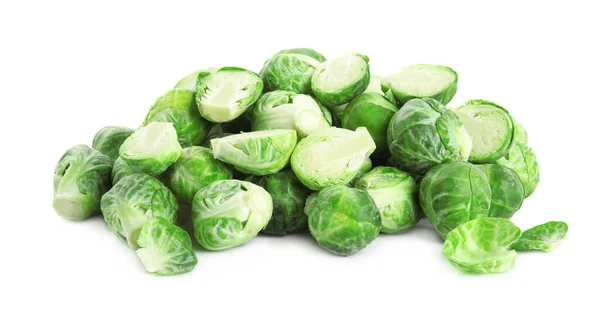 Pile Fresh Brussels Sprouts Isolated White — Stock Photo, Image