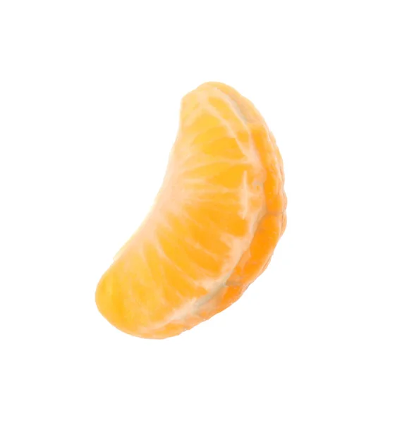 Fresh Tangerine Piece Isolated White Citrus Fruit — Stock Photo, Image