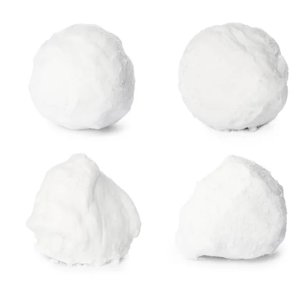 Set Different Snowballs White Background — Stock Photo, Image