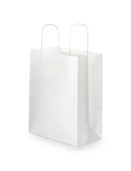 Empty Shopping Paper Bag White Background — Stock Photo, Image