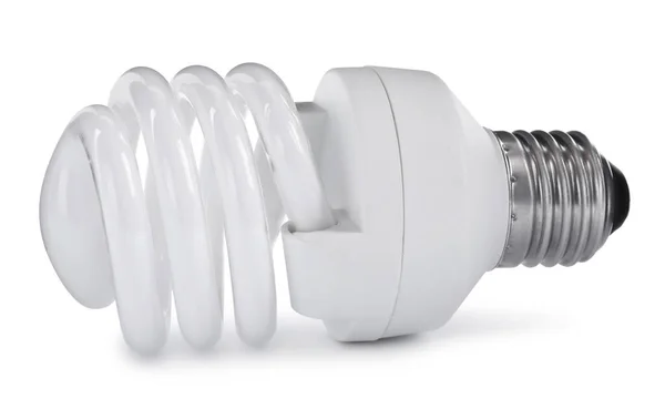 Neue Leuchtstofflampe Für Moderne Lampen Isoliert Auf Weiß — Stockfoto