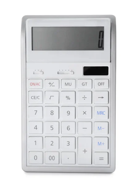 Moderner Taschenrechner Isoliert Auf Weiß Schulschreibwaren — Stockfoto