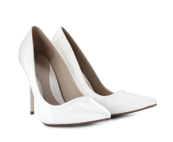 Paire Belles Chaussures Isolées Sur Blanc — Photo