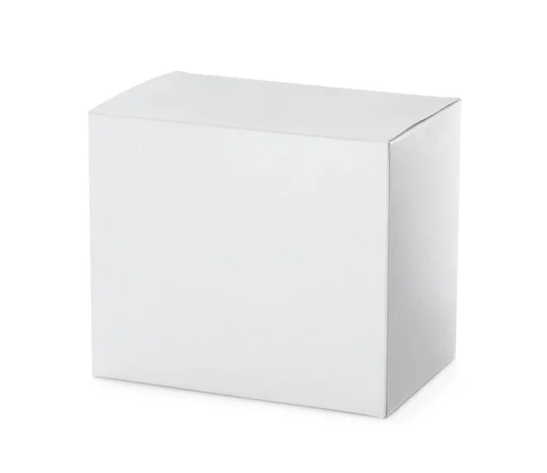 Closed Blank Cardboard Box Isolated White — Stock Photo, Image