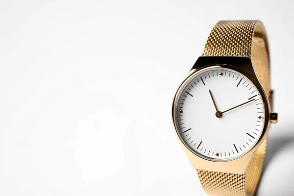 Relógio Pulso Luxo Fundo Branco Acessório Moda — Fotografia de Stock