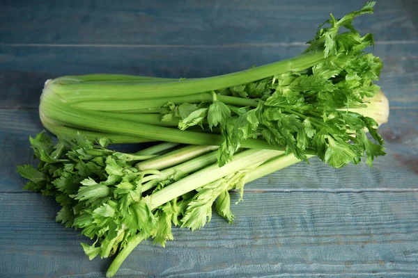 Fresh Ripe Celery Blue Wooden Table — Stock Photo, Image