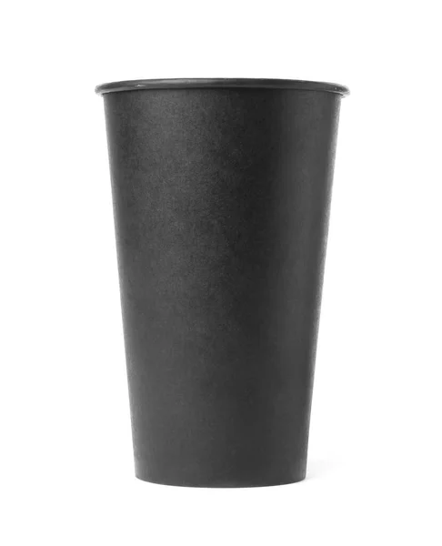 用白色隔绝的黑色外卖纸杯咖啡 — 图库照片