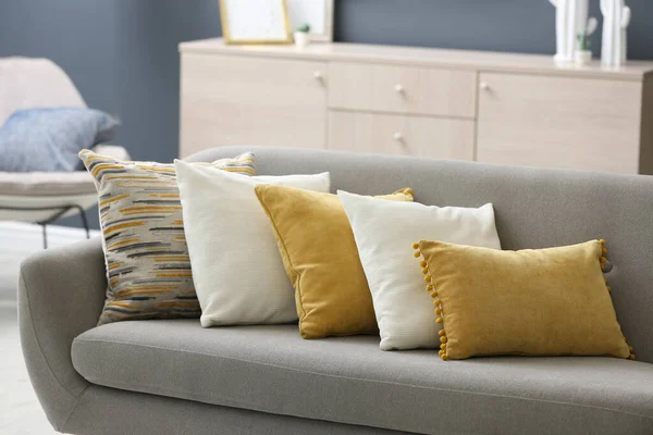 Sofa Pillows Modern Living Room Interior — Stock Photo, Image