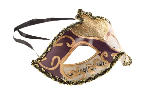 Beautiful Purple Carnival Mask Isolated White — Stock Photo, Image