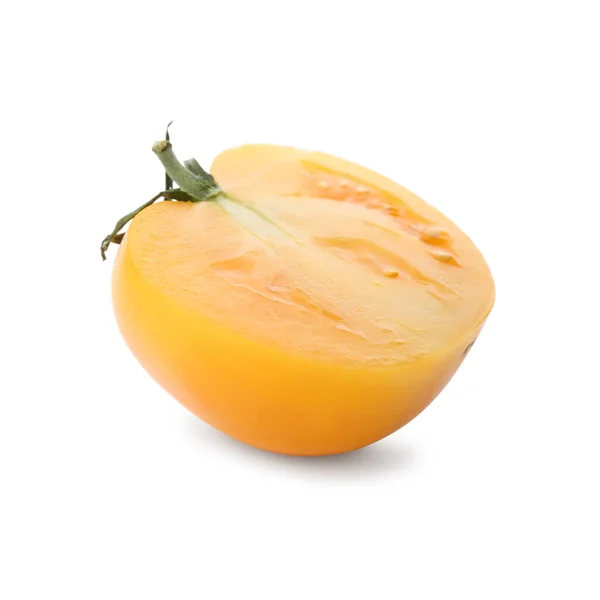 一片鲜美的成熟的黄色西红柿 用白色隔开 — 图库照片