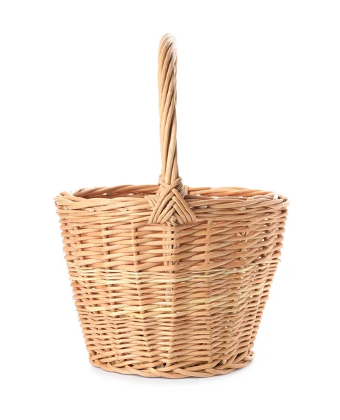 Wicker Basket Handle Isolated White — Stock Photo, Image