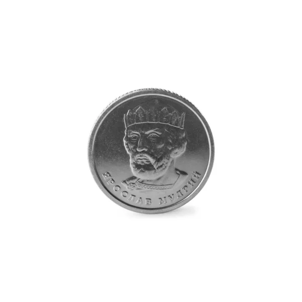 Украинская Монета Белом Фоне Национальная Валюта — стоковое фото