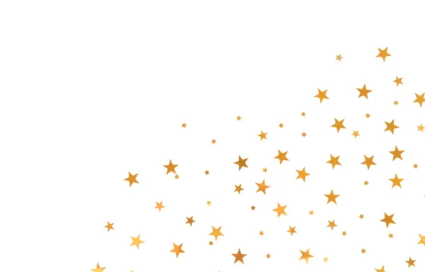 Sternförmiges Goldenes Konfetti Auf Weißem Hintergrund Draufsicht — Stockfoto